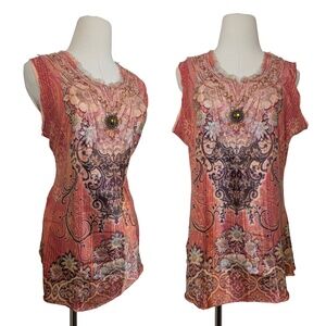 Free With Purchase B.L.E.U. Tank Top Coral Beaded